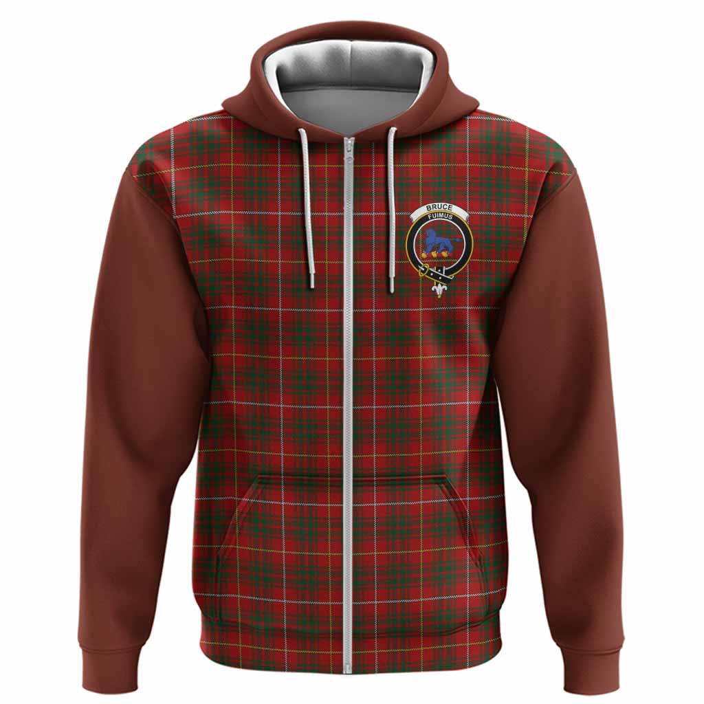 Bruce Tartan Accent Hoodie with Family Crest