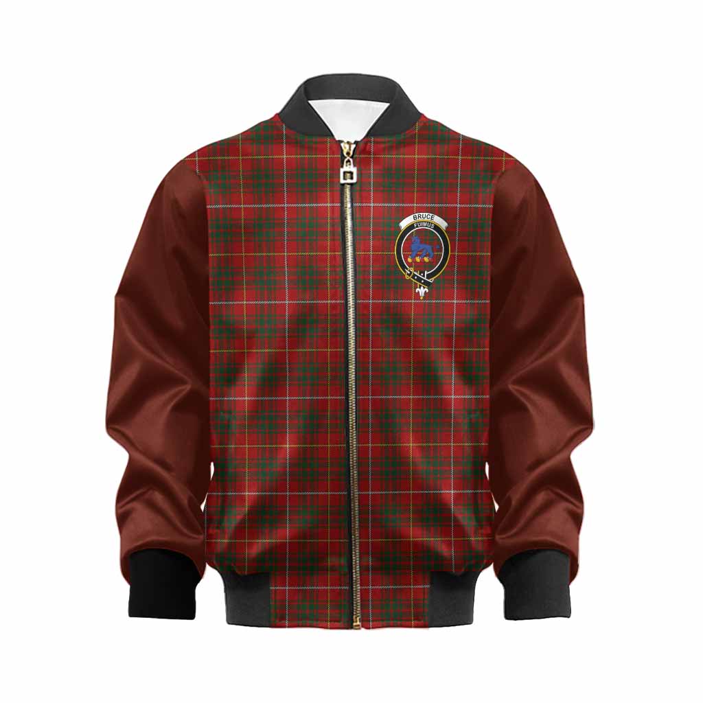 Bruce Tartan Accent Kid Bomber Jacket with Family Crest