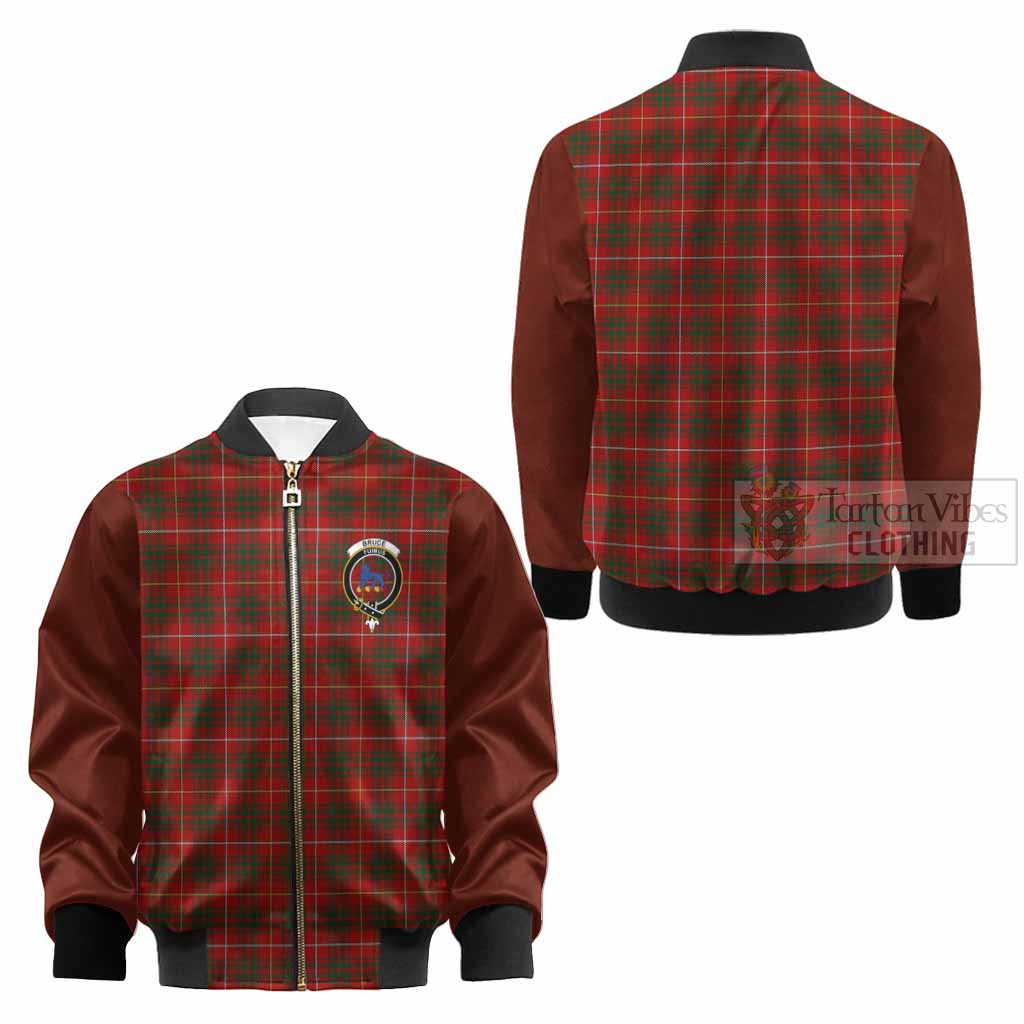 Bruce Tartan Accent Kid Bomber Jacket with Family Crest