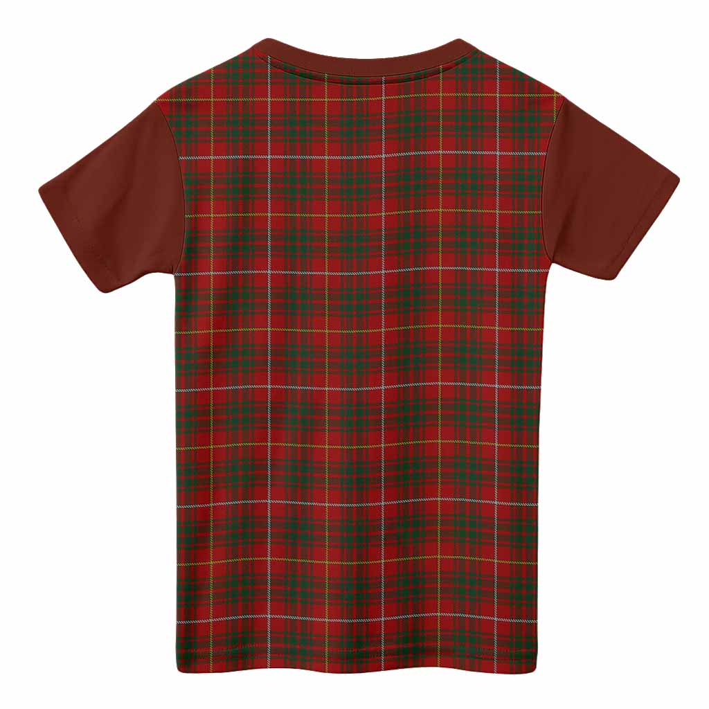 Bruce Tartan Accent Kid T-shirt with Family Crest