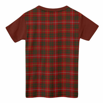 Bruce Tartan Accent Kid T-shirt with Family Crest