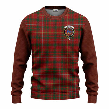 Bruce Tartan Accent Knitted Sweater with Family Crest
