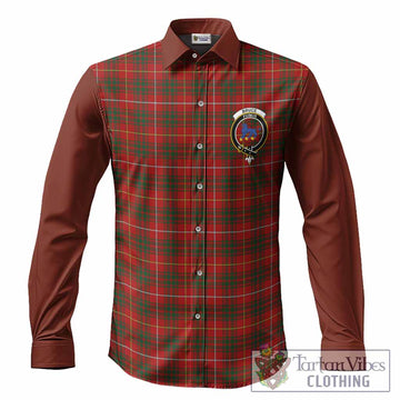 Bruce Tartan Accent Long Sleeve Button Shirts with Family Crest