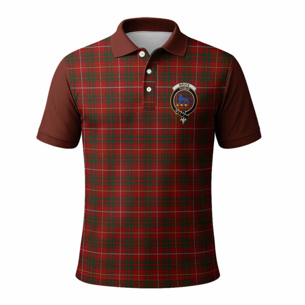 Bruce Tartan Accent Polo Shirt with Family Crest
