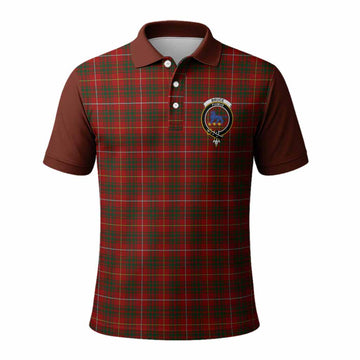 Bruce Tartan Accent Polo Shirt with Family Crest