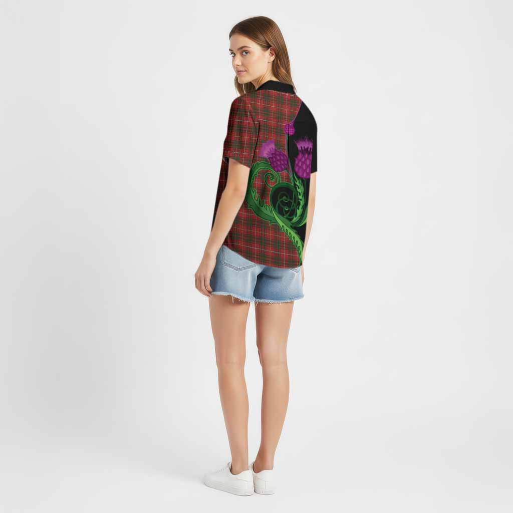 Bruce Tartan Cotton Hawaiian Shirt Traditional Scottish Thistle