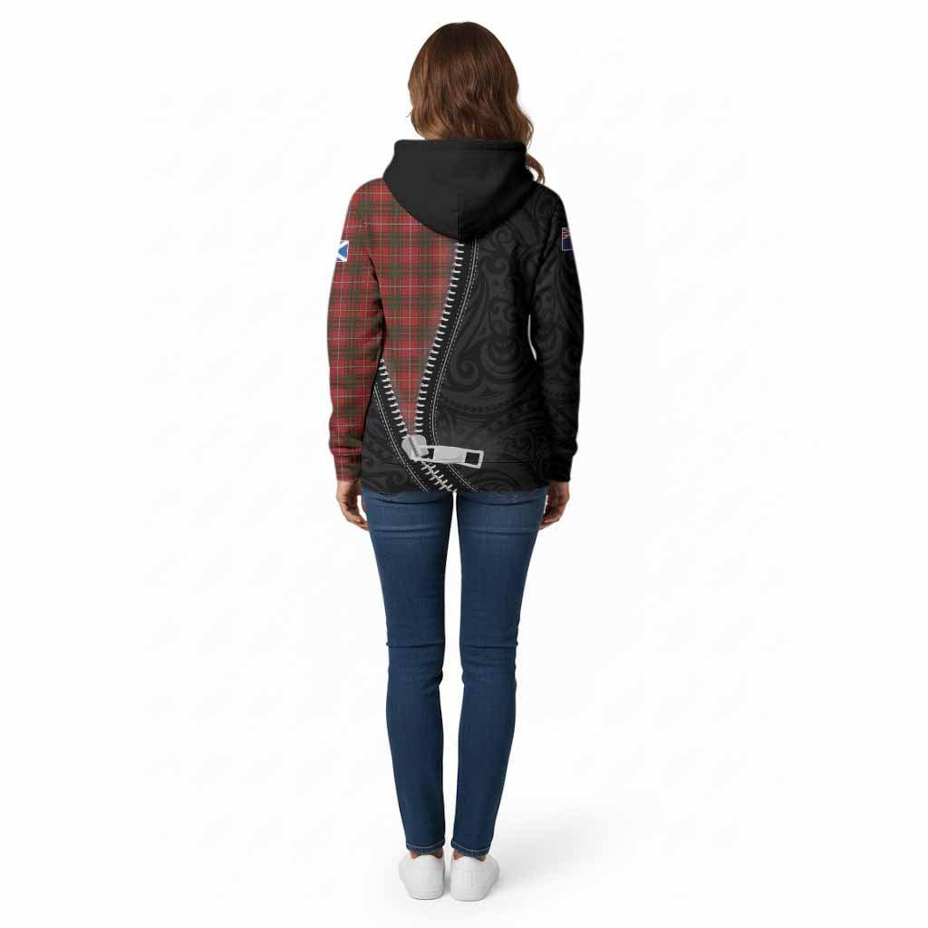 Bruce Tartan Cotton Hoodie New Zealand Pattern Unique Zipper Stylized