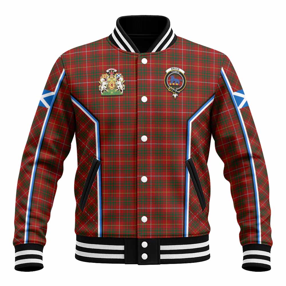 Bruce Tartan Crest Baseball Jacket Scotland Coat of Arm Flag Style - Tartan Vibes Clothing