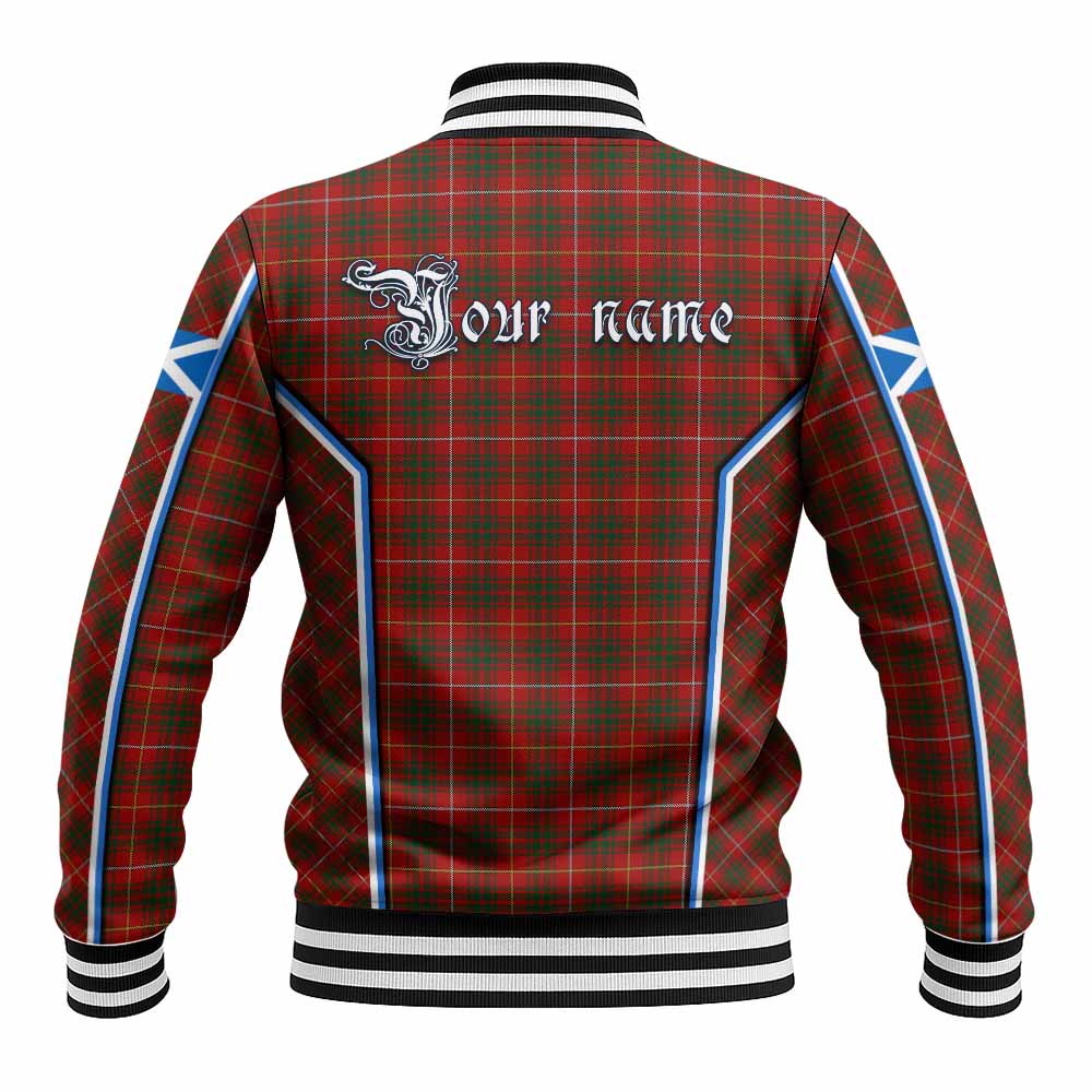 Bruce Tartan Crest Baseball Jacket Scotland Coat of Arm Flag Style - Tartan Vibes Clothing