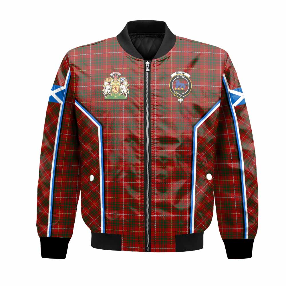Bruce Tartan Crest Bomber Jacket Scotland Coat of Arm Flag Style - Tartan Vibes Clothing