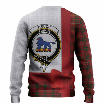 Bruce Tartan Crest Christmas Christmas Ugly Sweater Highland Cow Bagpipes Coquette Bow Style