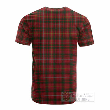 Bruce Tartan Crest Cotton T-shirt Ferocious Lion Style