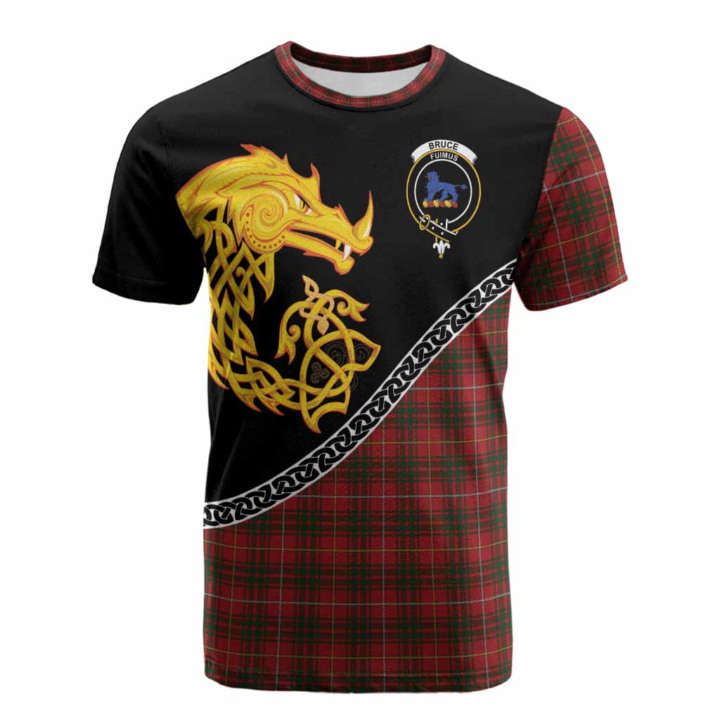 Bruce Tartan Crest Cotton T-shirt Legendary Dragon Knot Half Style