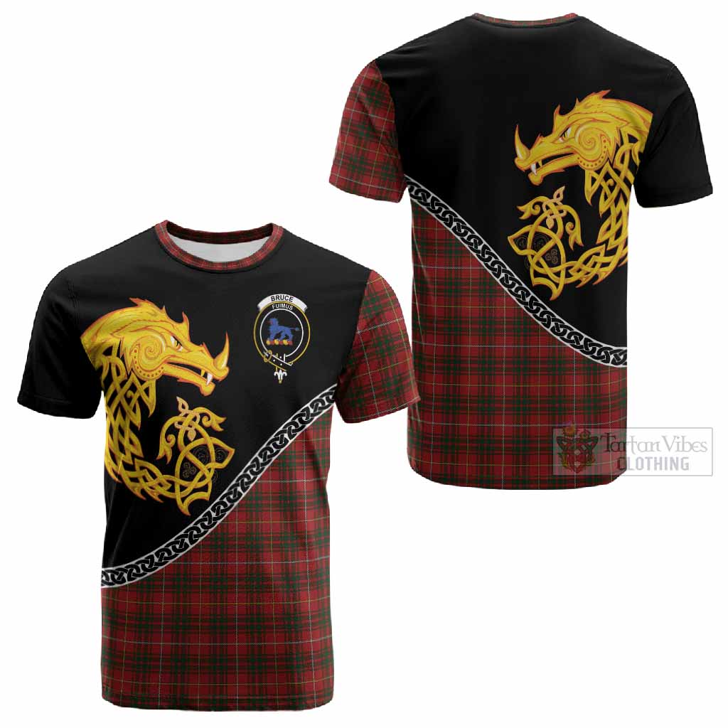 Bruce Tartan Crest Cotton T-shirt Legendary Dragon Knot Half Style