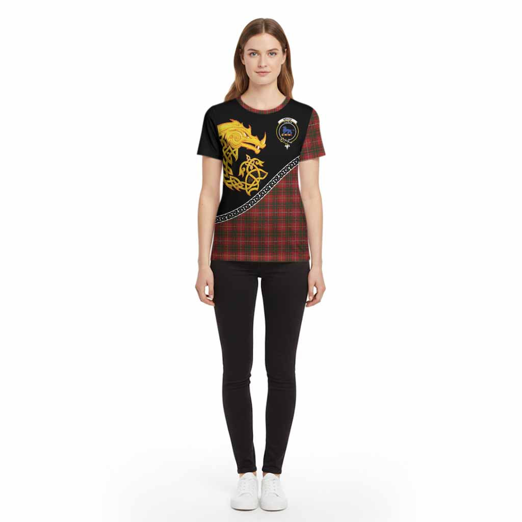Bruce Tartan Crest Cotton T-shirt Legendary Dragon Knot Half Style