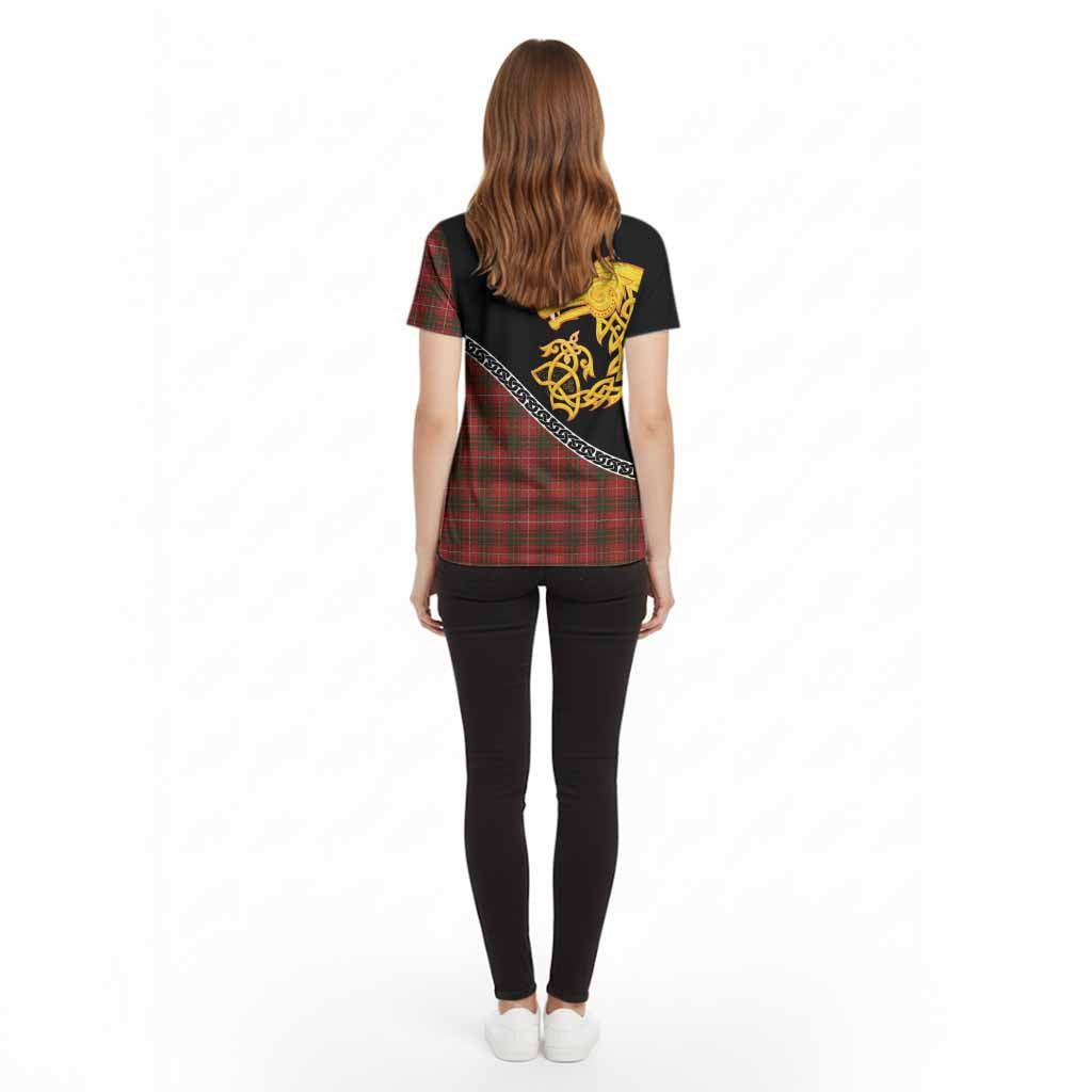 Bruce Tartan Crest Cotton T-shirt Legendary Dragon Knot Half Style