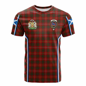 Bruce Tartan Crest Cotton T-shirt Scotland Coat of Arm Flag Style - Tartan Vibes Clothing