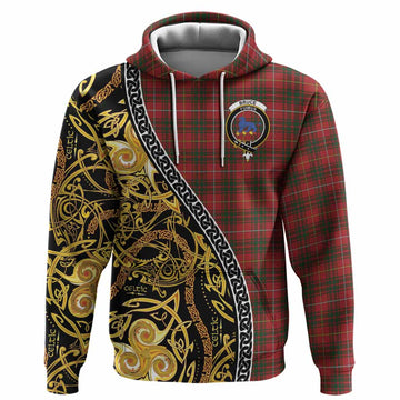 Bruce Tartan Crest Hoodie Celtic Knot and Triple Trickle Spiral Symbols