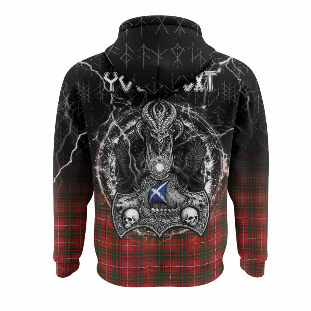 Bruce Tartan Crest Hoodie Celtic Odin's Raven Legacy