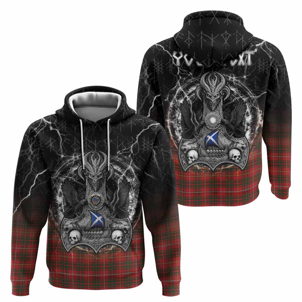 Bruce Tartan Crest Hoodie Celtic Odin's Raven Legacy