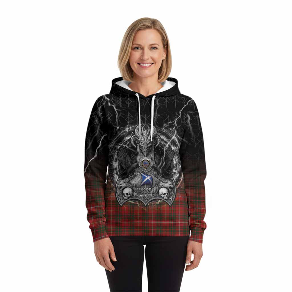 Bruce Tartan Crest Hoodie Celtic Odin's Raven Legacy