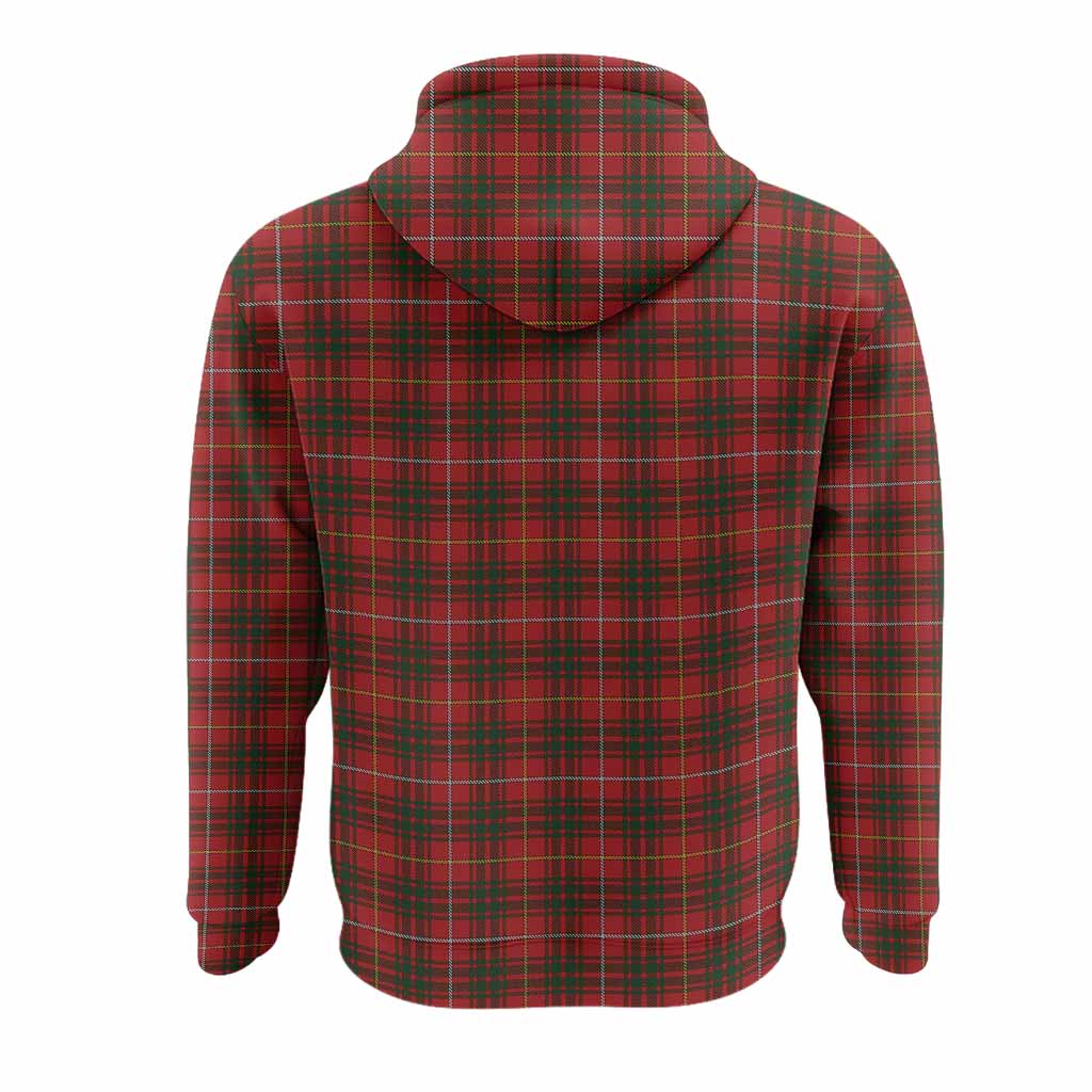 Bruce Tartan Crest Hoodie Ferocious Lion Style