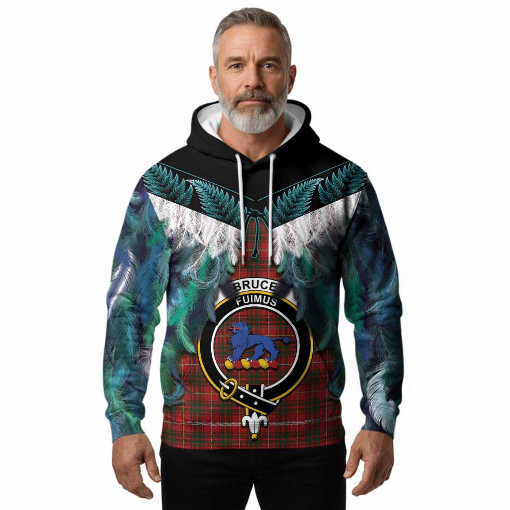 Bruce Tartan Crest Hoodie New Zealand Maori Korowai Cloak