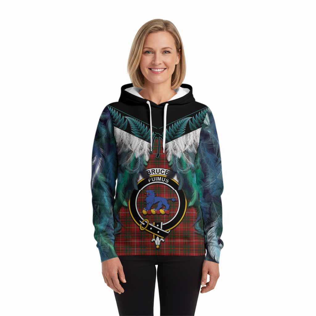 Bruce Tartan Crest Hoodie New Zealand Maori Korowai Cloak