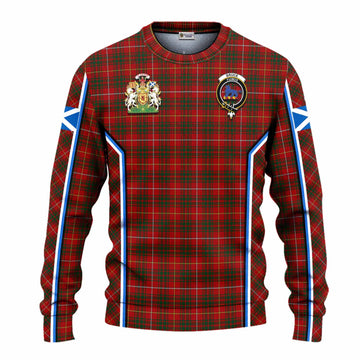 Bruce Tartan Crest Knitted Sweater Scotland Coat of Arm Flag Style - Tartan Vibes Clothing
