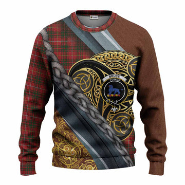 Bruce Tartan Crest Knitted Sweater Scottish Triskele Celtic