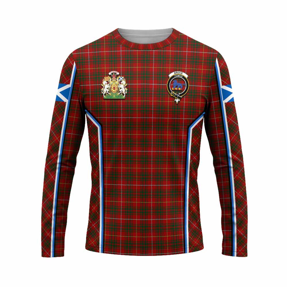 Bruce Tartan Crest Long Sleeve T-Shirt Scotland Coat of Arm Flag Style - Tartan Vibes Clothing