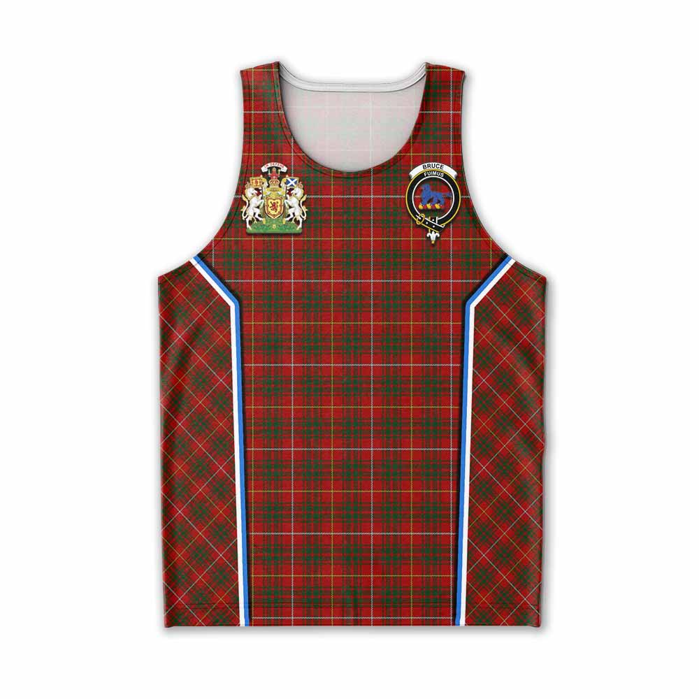 Bruce Tartan Crest Men Tank Top Scotland Coat of Arm Flag Style - Tartan Vibes Clothing