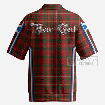 Bruce Tartan Crest Men’s Polo Sweater Top Scotland Coat of Arm Flag Style