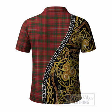Bruce Tartan Crest Polo Shirt Celtic Knot and Triple Trickle Spiral Symbols