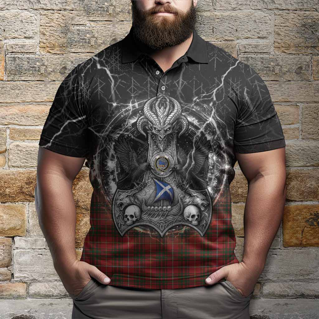 Bruce Tartan Crest Polo Shirt Celtic Odin's Raven Legacy