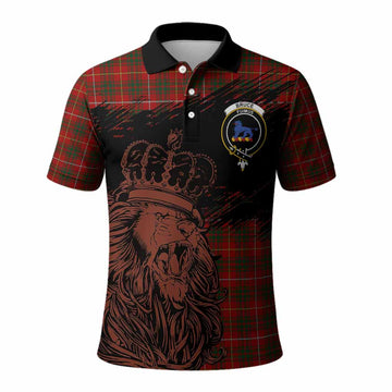 Bruce Tartan Crest Polo Shirt Crowned Lion Heritage Style