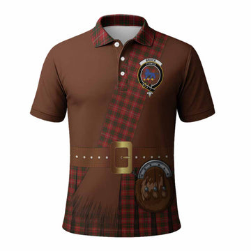 Bruce Tartan Crest Polo Shirt Kilt Costume Style