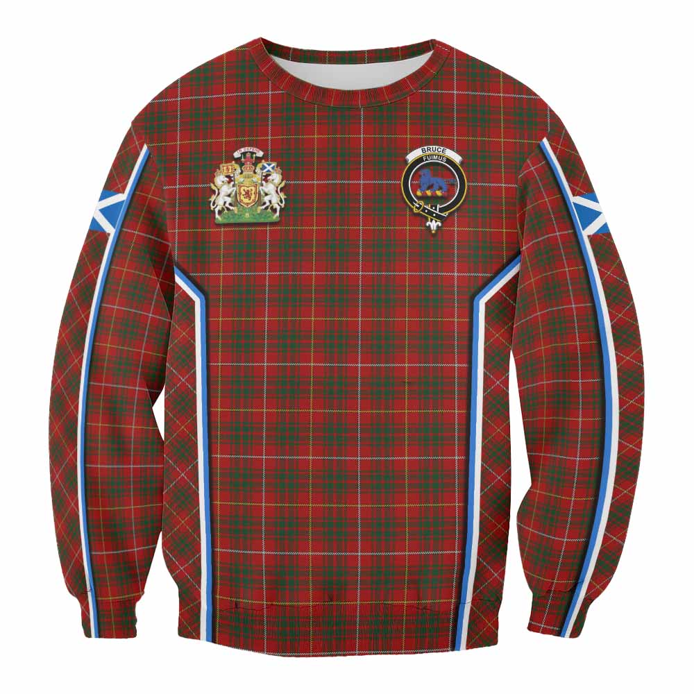 Bruce Tartan Crest Sweatshirt Scotland Coat of Arm Flag Style - Tartan Vibes Clothing