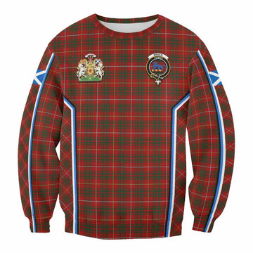 Bruce Tartan Crest Sweatshirt Scotland Coat of Arm Flag Style