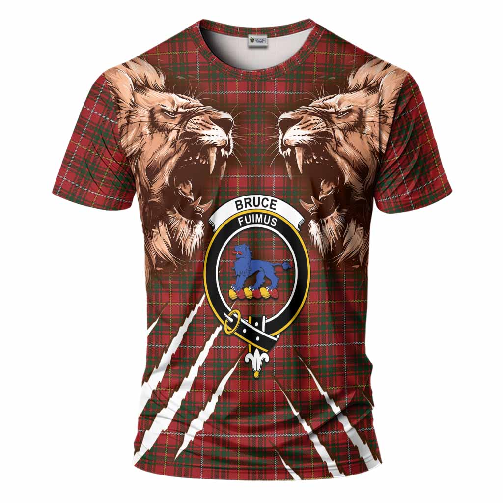 Bruce Tartan Crest T-Shirt Ferocious Lion Style