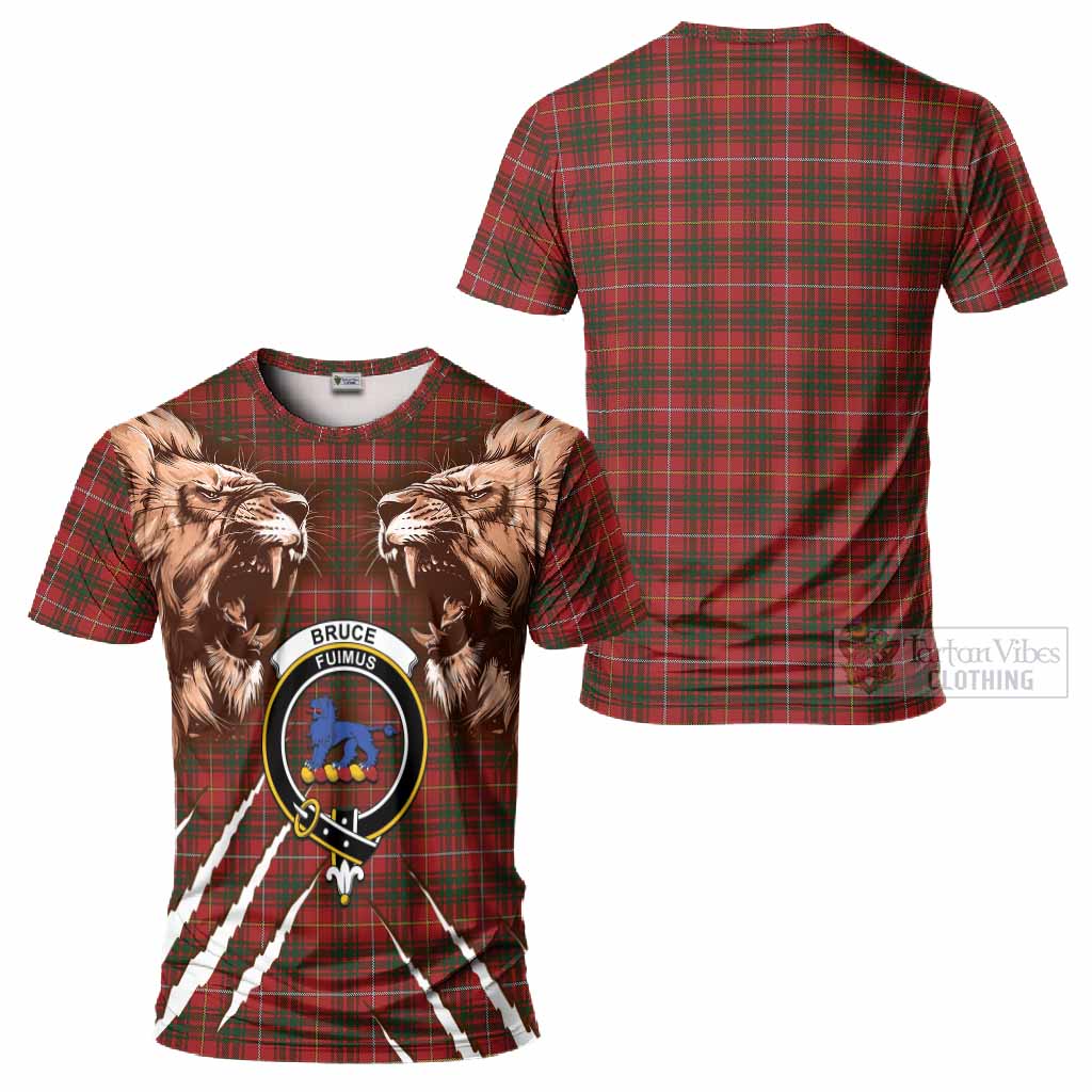 Bruce Tartan Crest T-Shirt Ferocious Lion Style