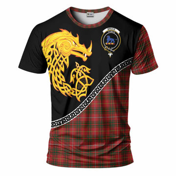 Bruce Tartan Crest T-Shirt Legendary Dragon Knot Half Style