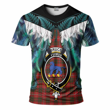 Bruce Tartan Crest T-Shirt New Zealand Maori Korowai Cloak