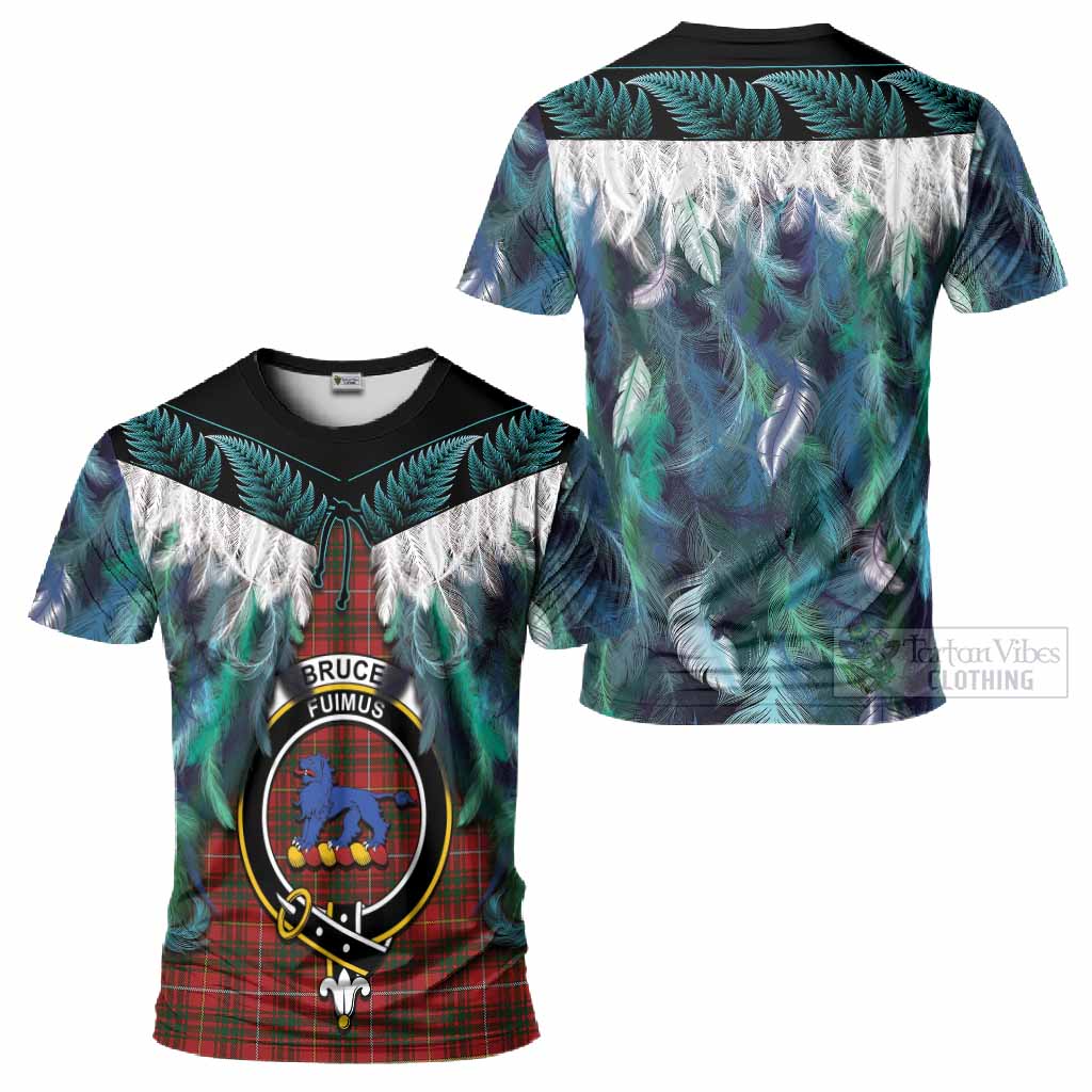 Bruce Tartan Crest T-Shirt New Zealand Maori Korowai Cloak