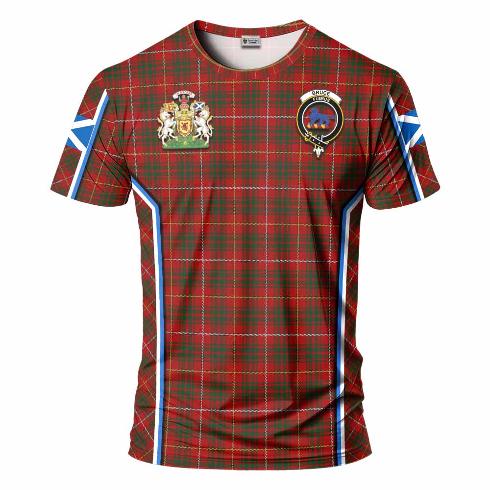 Bruce Tartan Crest T-shirt Scotland Coat of Arm Flag Style - Tartan Vibes Clothing