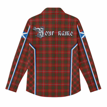 Bruce Tartan Crest Women Casual Shirt Scotland Coat of Arm Flag Style - Tartan Vibes Clothing