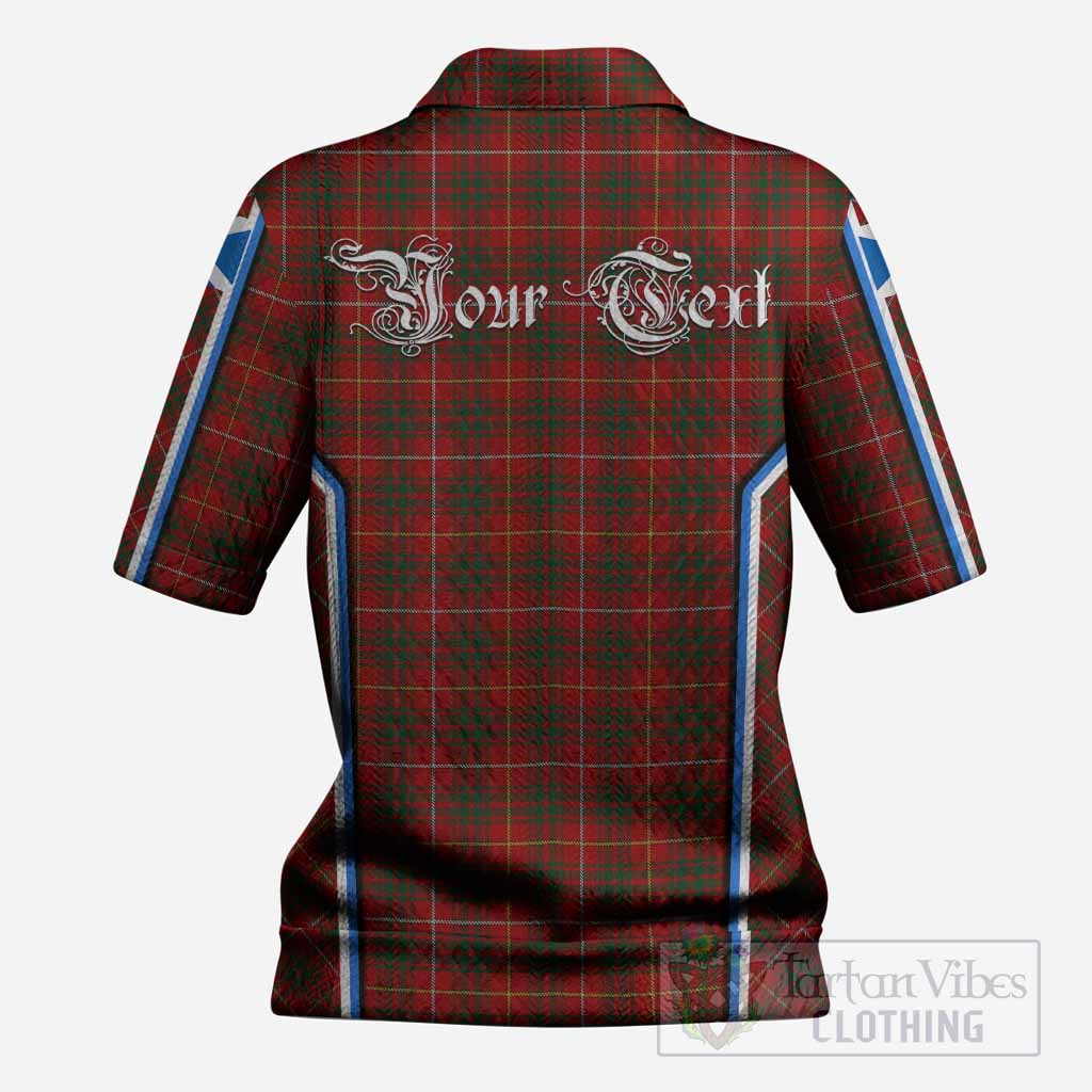 Bruce Tartan Crest Women’s Polo Sweater Top Scotland Coat of Arm Flag Style