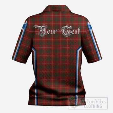Bruce Tartan Crest Women’s Polo Sweater Top Scotland Coat of Arm Flag Style