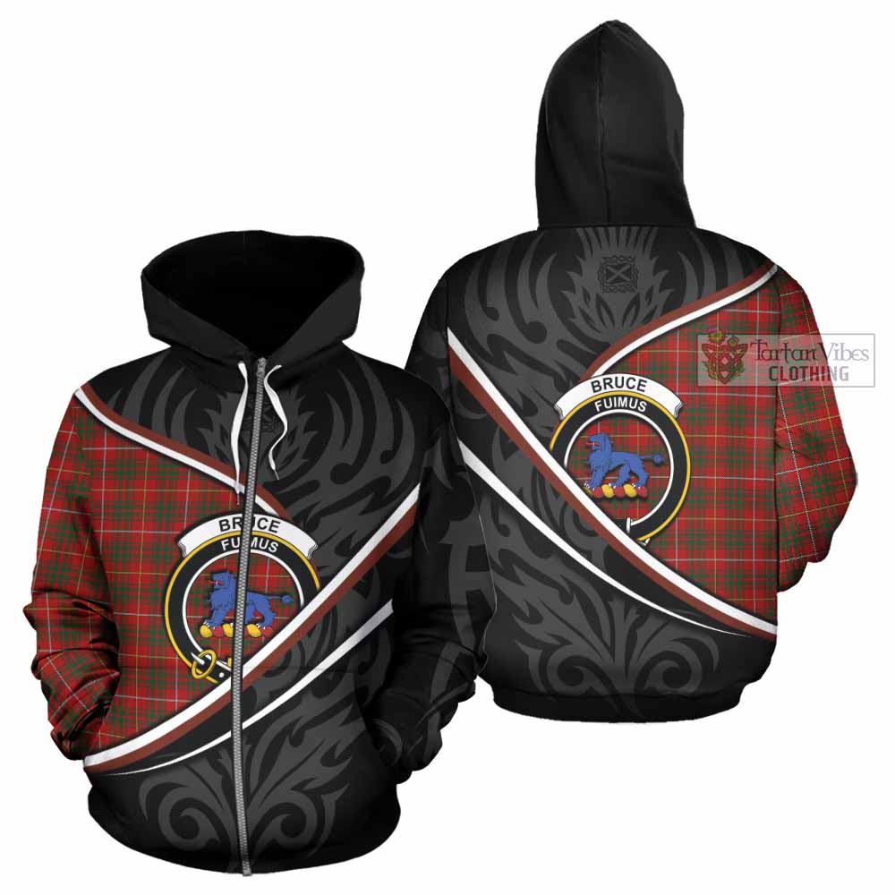 Bruce Tartan Family Crest Hoodie Celtic Scottish Thistle Floral - Tartan Vibes Clothing