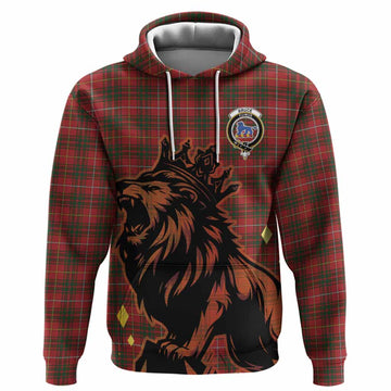Bruce Tartan Family Crest Hoodie Crowned Lion Roaring